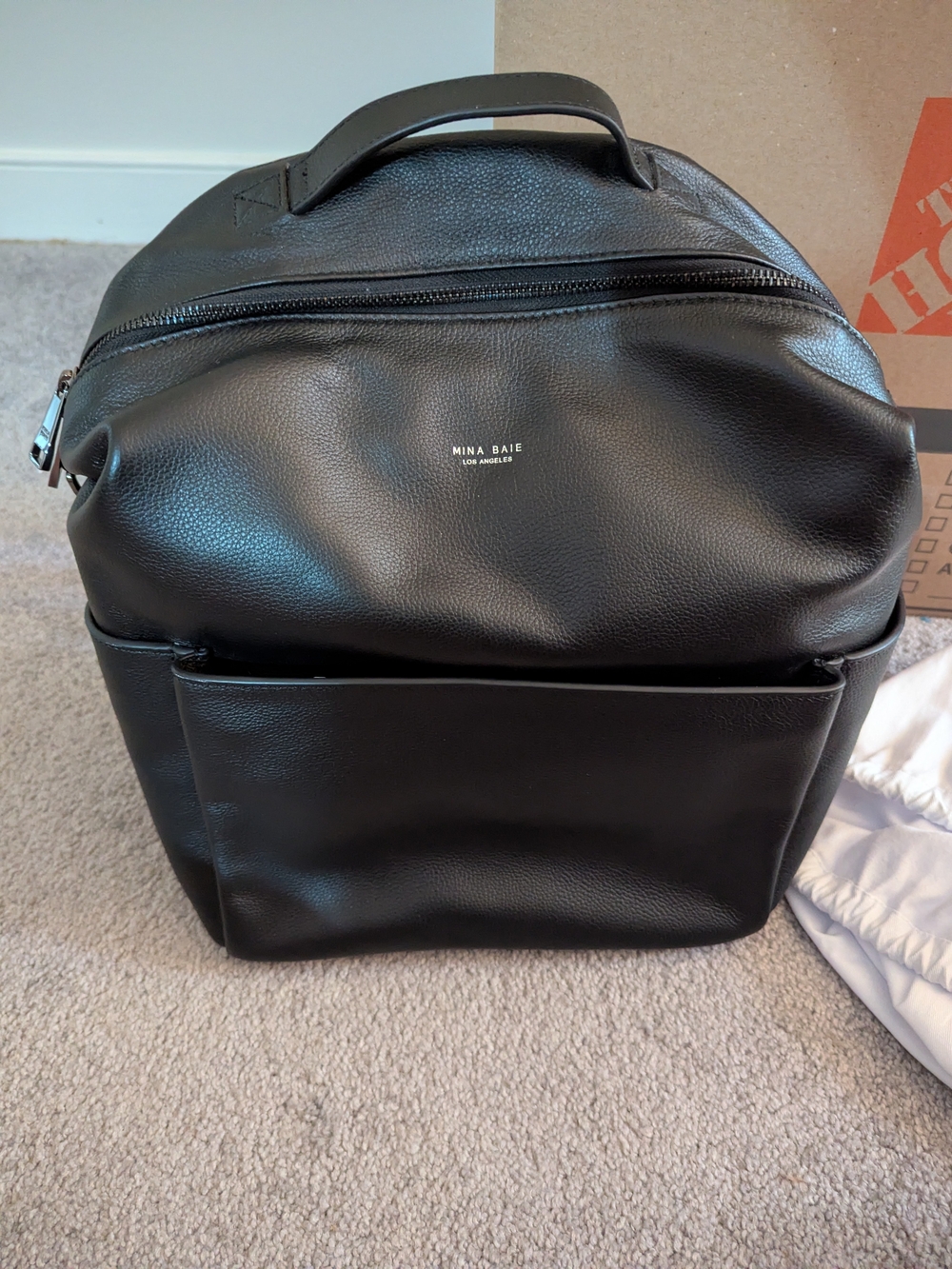 Black Leather Backpack - Sleek Everyday Bag